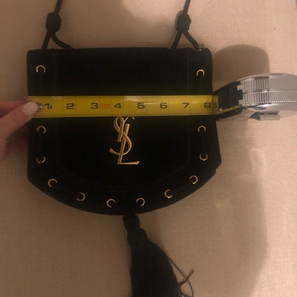 YSL black suede tassel cross body purse - Picture 7 of 7